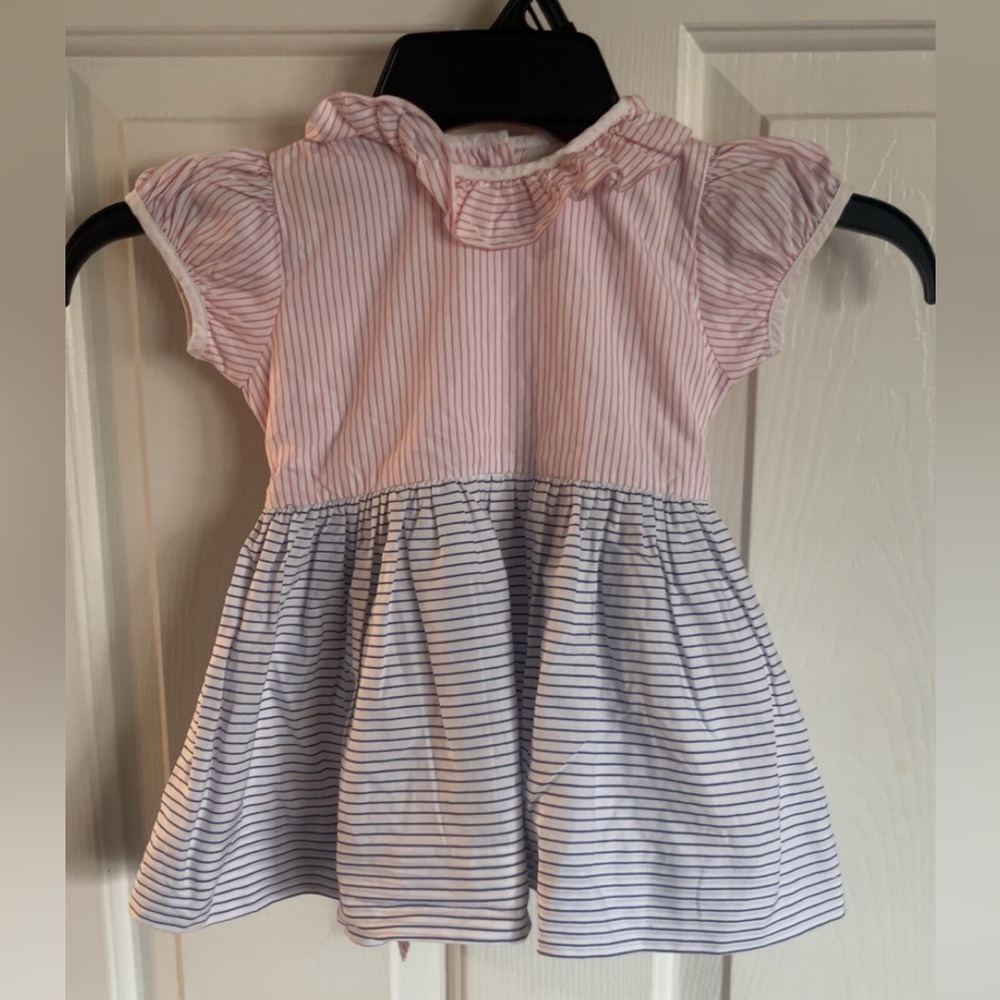LIVLY Pink and White Striped Baby Dress #V00